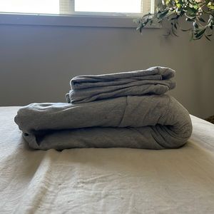 Alamode Cotton Duvet and Shams - Grey
